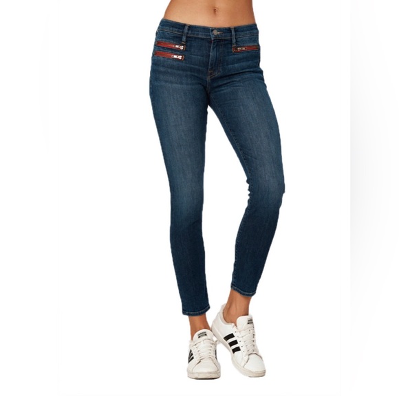 🇫🇷Etienne Marcel Skinny denim with 3 red zippers & detailed leg seams 🇫🇷 - Picture 4 of 8